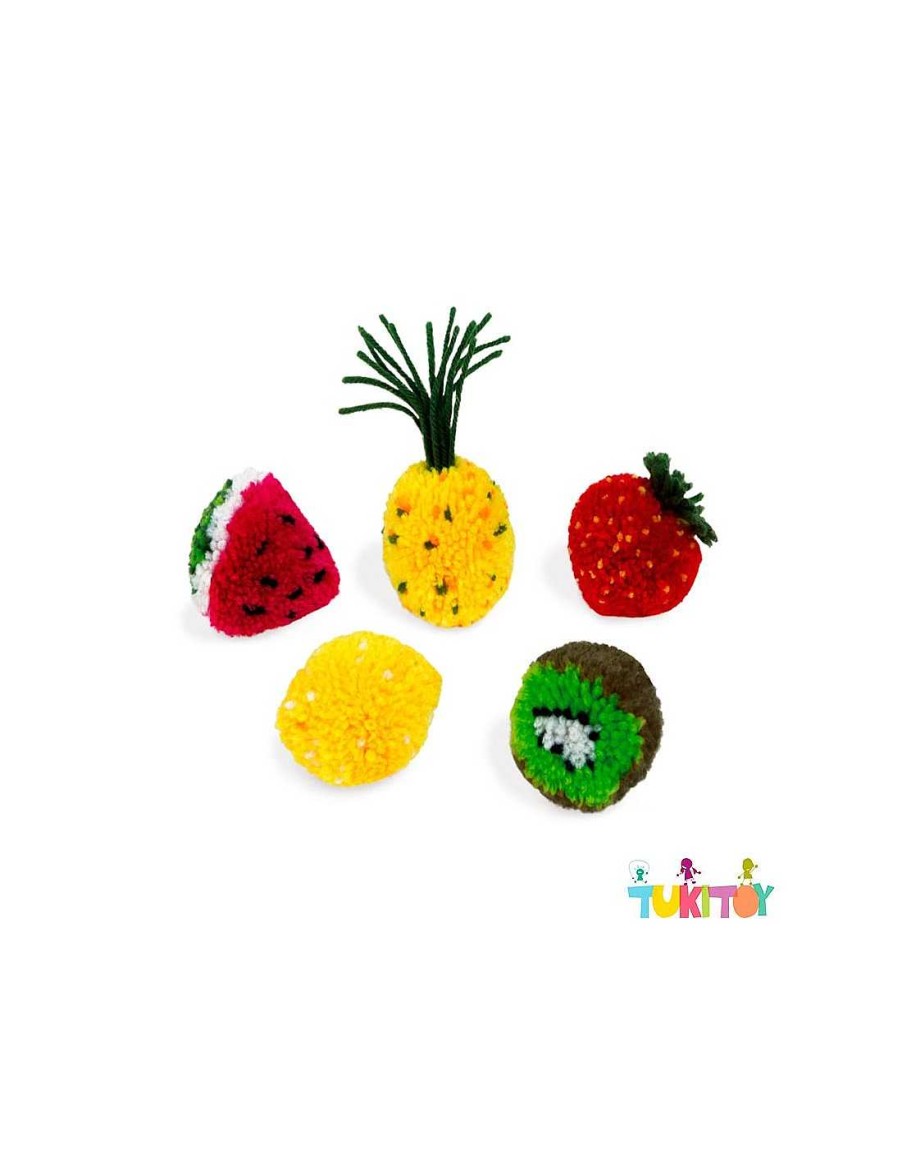 Juegos Y Juguetes Janod | Malet N Manualidades 5 Pompones De Frutas Janod