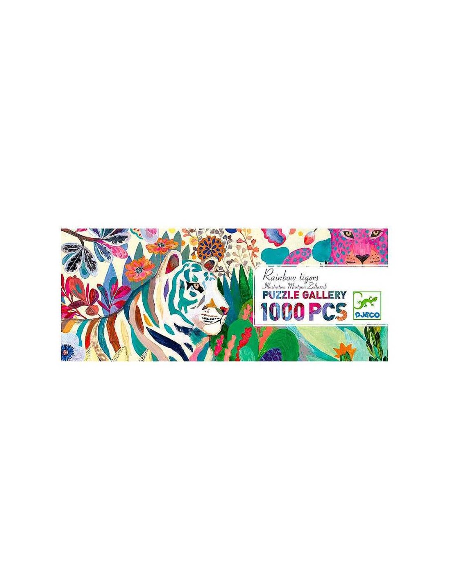 Juegos Y Juguetes Djeco Puzzles | Puzle Galer A: Rainbow Tigres De 1000 Piezas Djeco