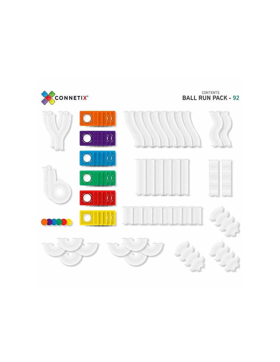 Juegos Y Juguetes Connetix Magnetic Tiles Juegos Construcci N | Connetix Ball Run Pack 92 Piezas