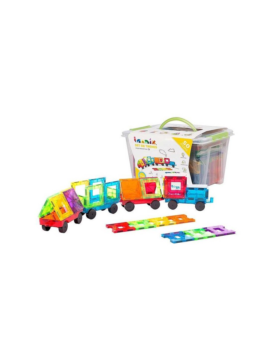 Juegos Y Juguetes Imanix de Braintoys Juegos Construcci N | Imanix Set De Trenes 50 Piezas - Braintoys