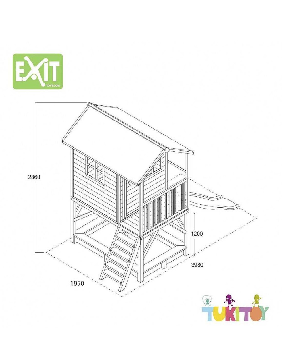 Juegos Aire Libre Exit Toys | Casita De Jard N Con Tobog N Y Arenero Exit Loft 700