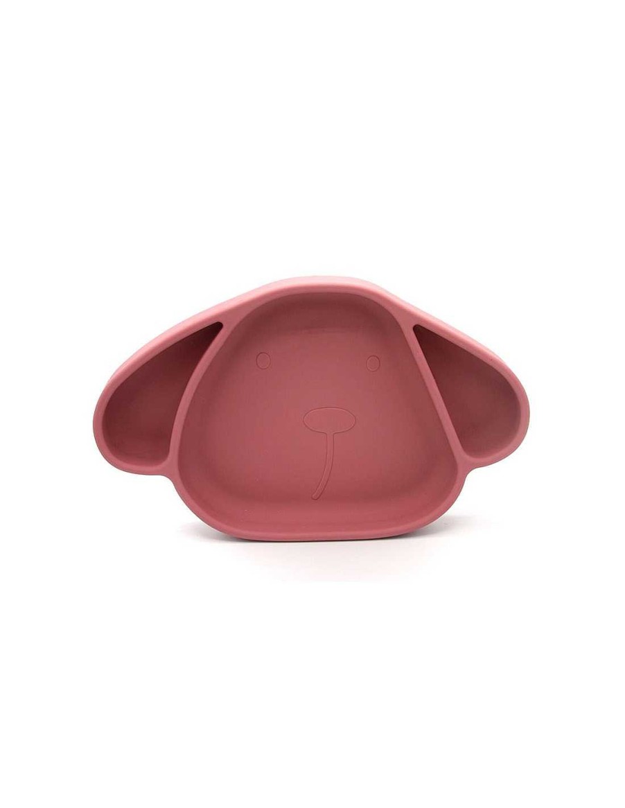 Para El Beb TukiToy | Plato De Silicona Con Ventosa Perrito Milo Rosa