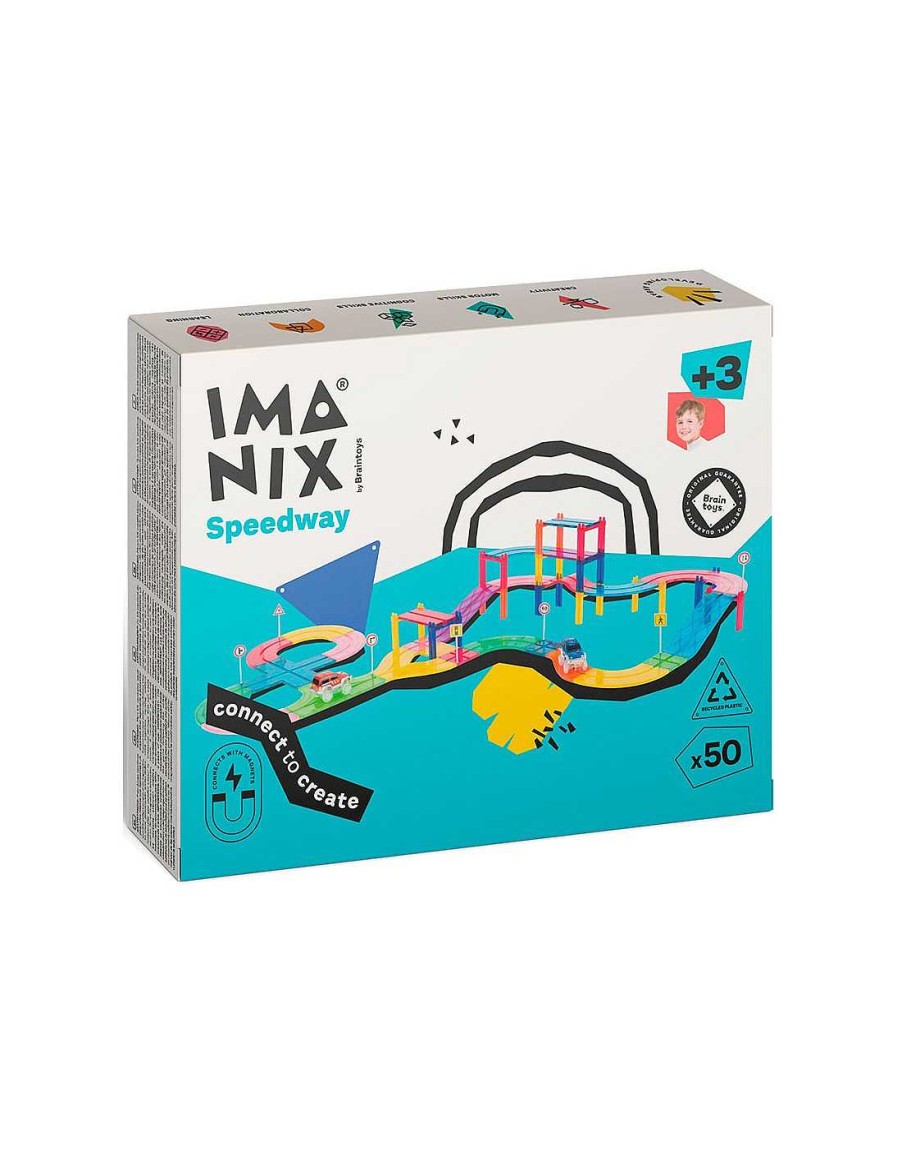 Juegos Y Juguetes Imanix de Braintoys Juegos Construcci N | Imanix Pista De Carreras 50 Piezas - Braintoys