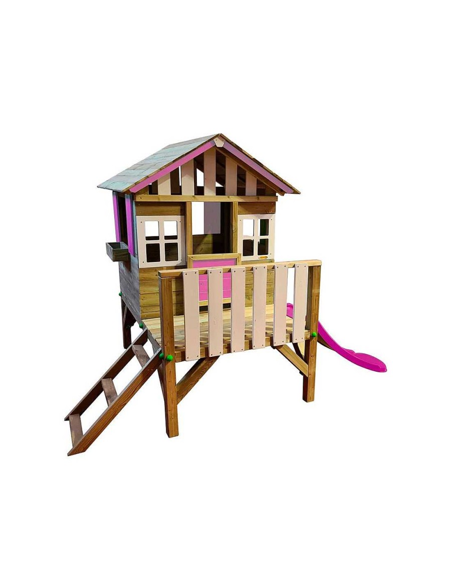 Juegos Aire Libre Masgames | Casita Infantil Elevada Masgames Lollipop Rosa