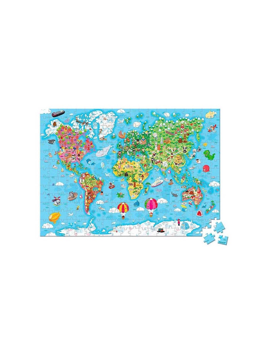 Juegos Y Juguetes Janod Puzzles | Puzle Gigante Mapa Del Mundo 300 Piezas Janod