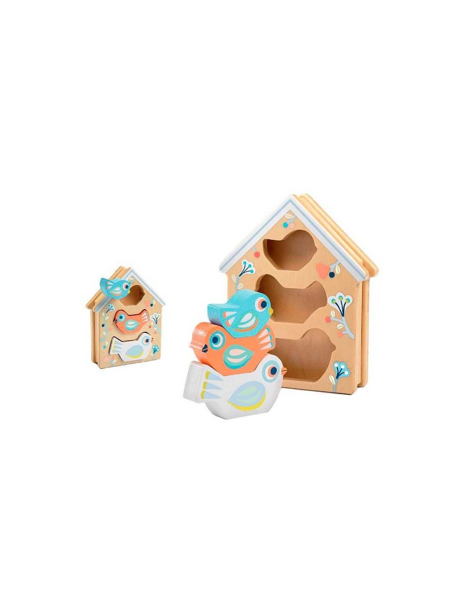 Juegos Y Juguetes Djeco Puzzles | Encajable Baby Blanco Babybird Djeco