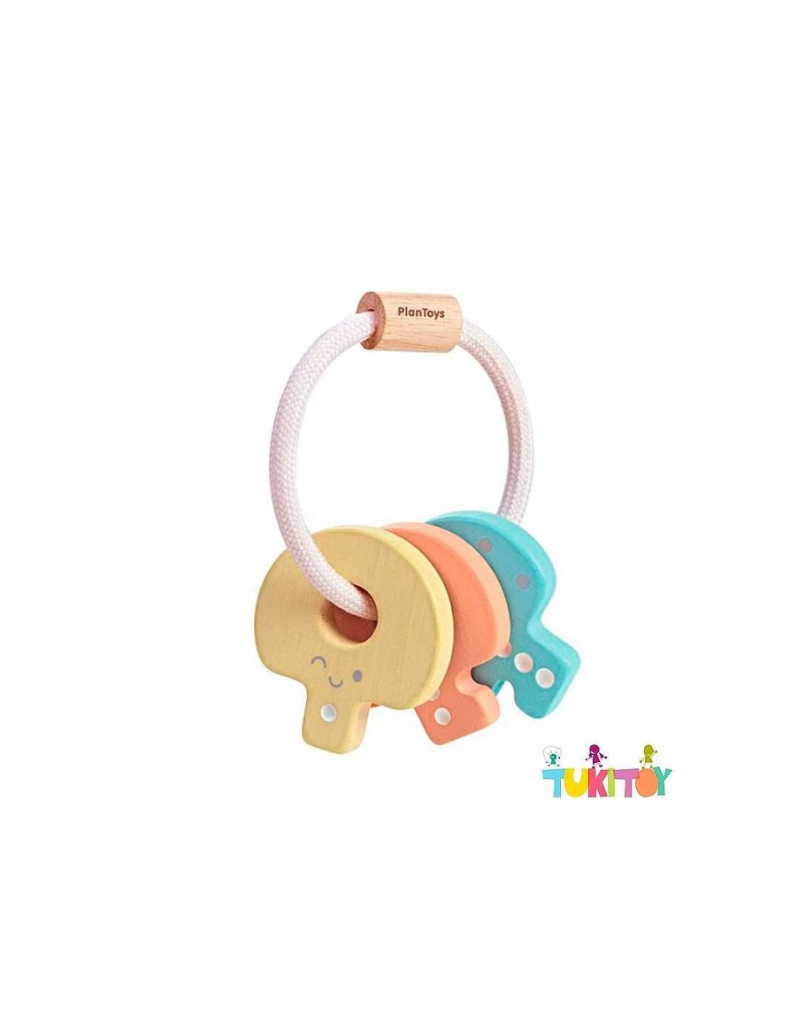 Especialidades PlanToys | Sonajero Llavero Llaves De Colores Pastel | Plan Toys