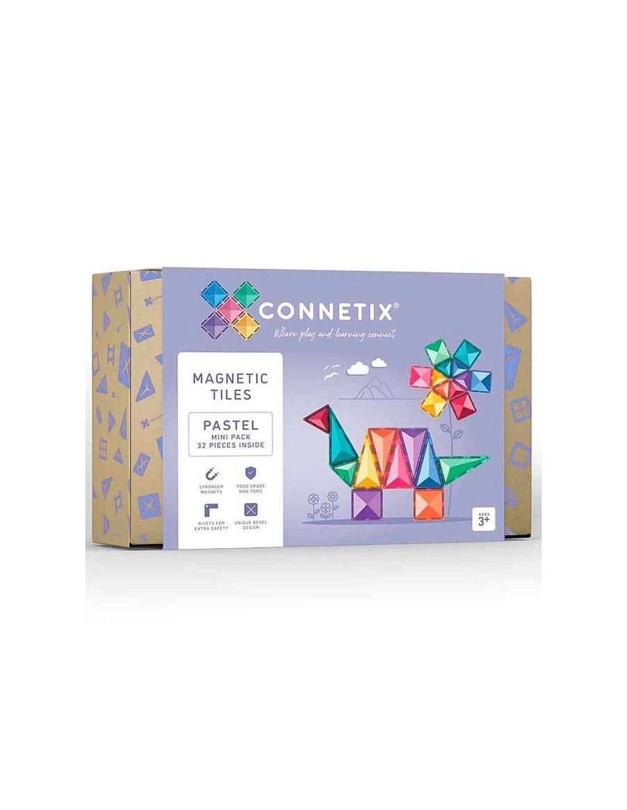 Juegos Y Juguetes Connetix Magnetic Tiles Juegos Construcci N | Connetix Pastel Mini Pack 32 Piezas