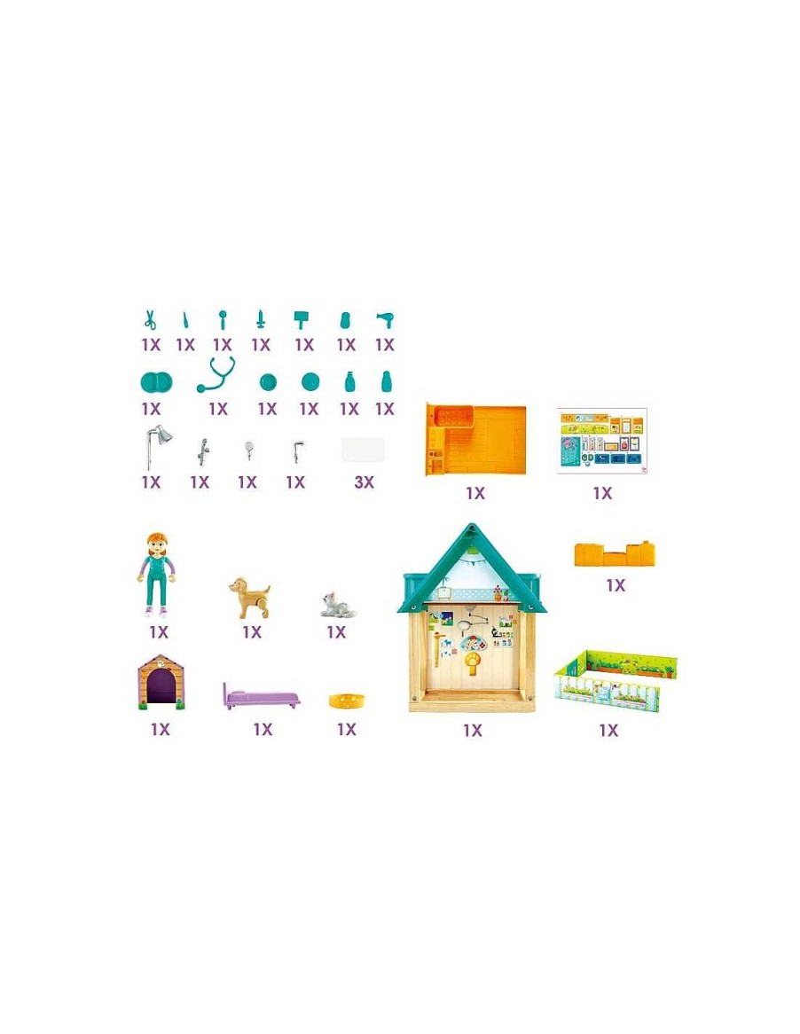 Juegos Y Juguetes Hape Casitas De Mu Ecas | Set Casita De Veterinario Hape