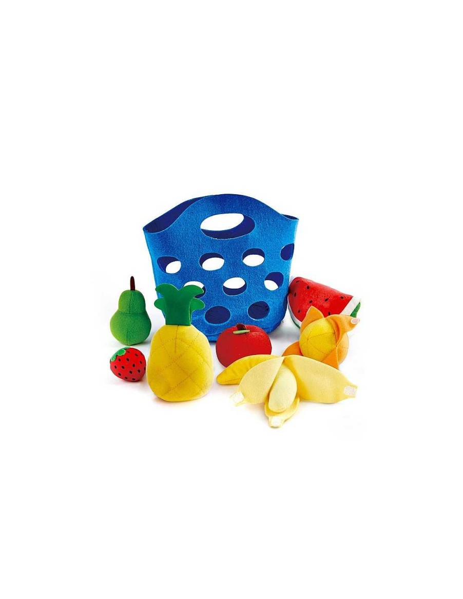 Juegos Y Juguetes Hape Accesorios Cocinitas | Mi Primera Cesta Con Siete Frutas Blanditas Hape