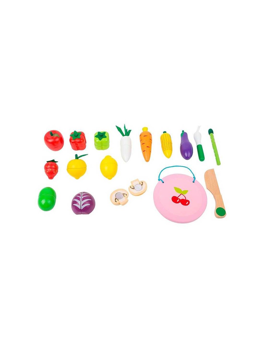 Juegos Y Juguetes Legler Accesorios Cocinitas | Set Frutas Y Verduras Para Cortar Legler