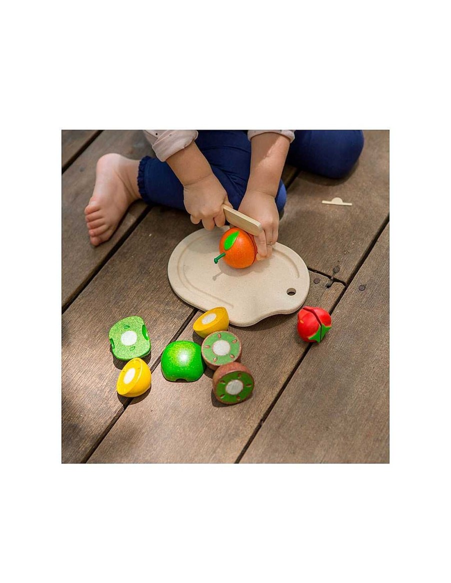 Juegos Y Juguetes PlanToys Juguetes Educativos Para Beb S | Surtido De Frutas En Bandeja Para Cortar Plan Toys