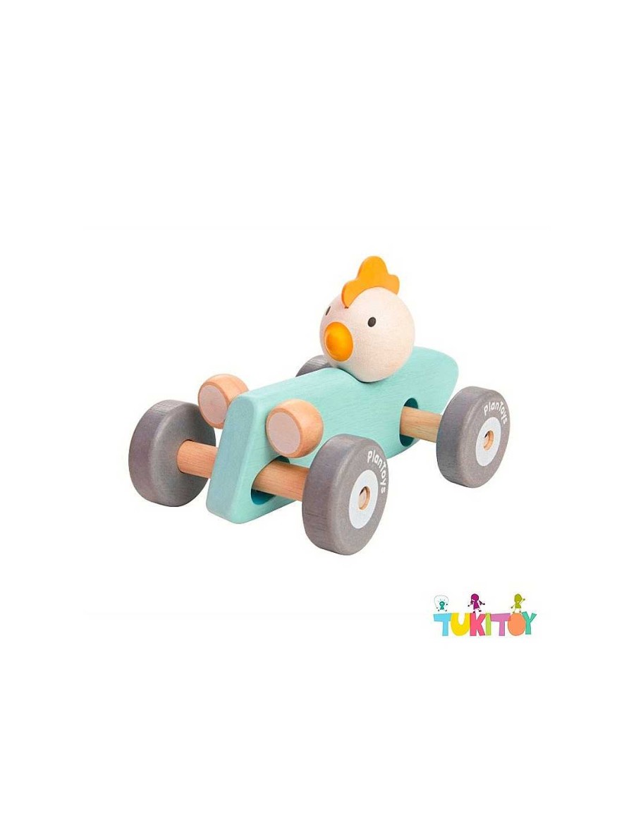 Juegos Y Juguetes PlanToys Veh Culos Y Animales | Coche De Carreras Pollo Vintage Plan Toys