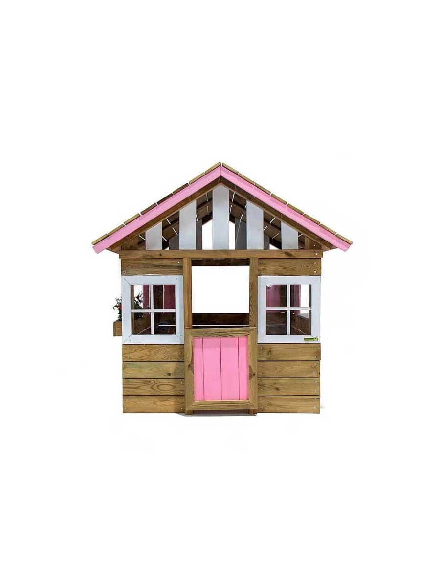 Juegos Aire Libre Masgames | Casita Jard N Para Ni Os De Madera Masgames Lollipop Rosa