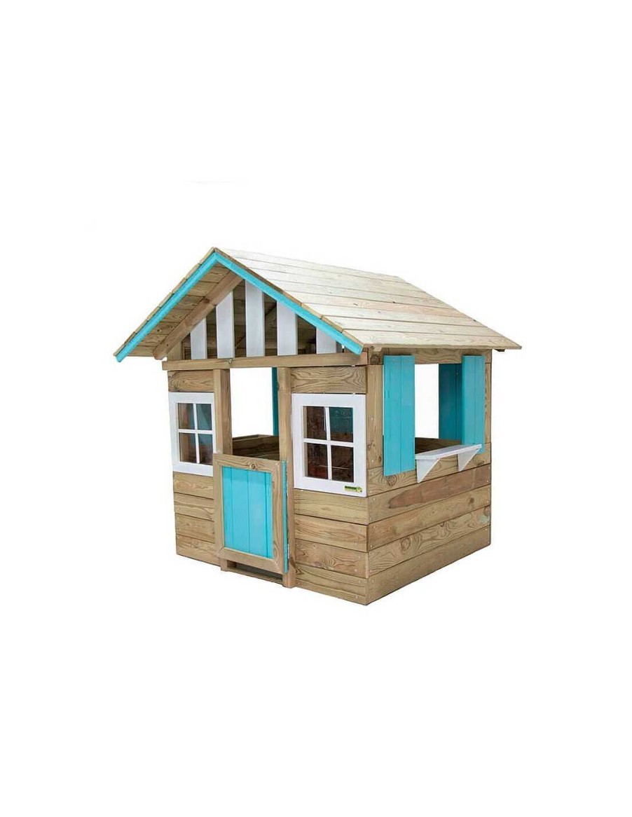 Juegos Aire Libre Masgames | Casita Jard N Para Ni Os De Madera Masgames Lollipop Azul