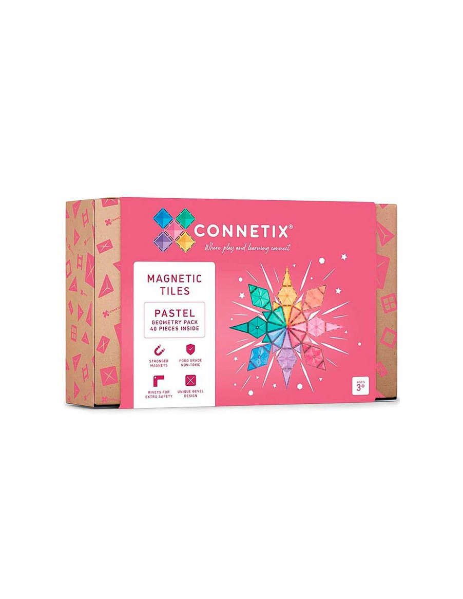 Juegos Y Juguetes Connetix Magnetic Tiles Juegos Construcci N | Connetix Pastel Geometric Pack 40 Piezas