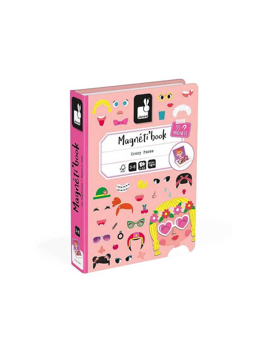 Juegos Y Juguetes Janod Puzzles | Magnetibook Crazy Face Chicas - Janod