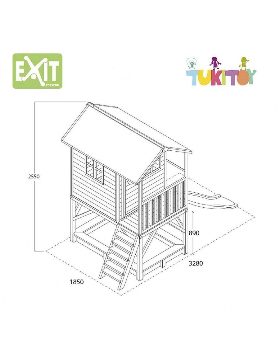 Juegos Aire Libre Exit Toys | Casita De Jard N Con Tobog N Y Arenero Exit Loft 500