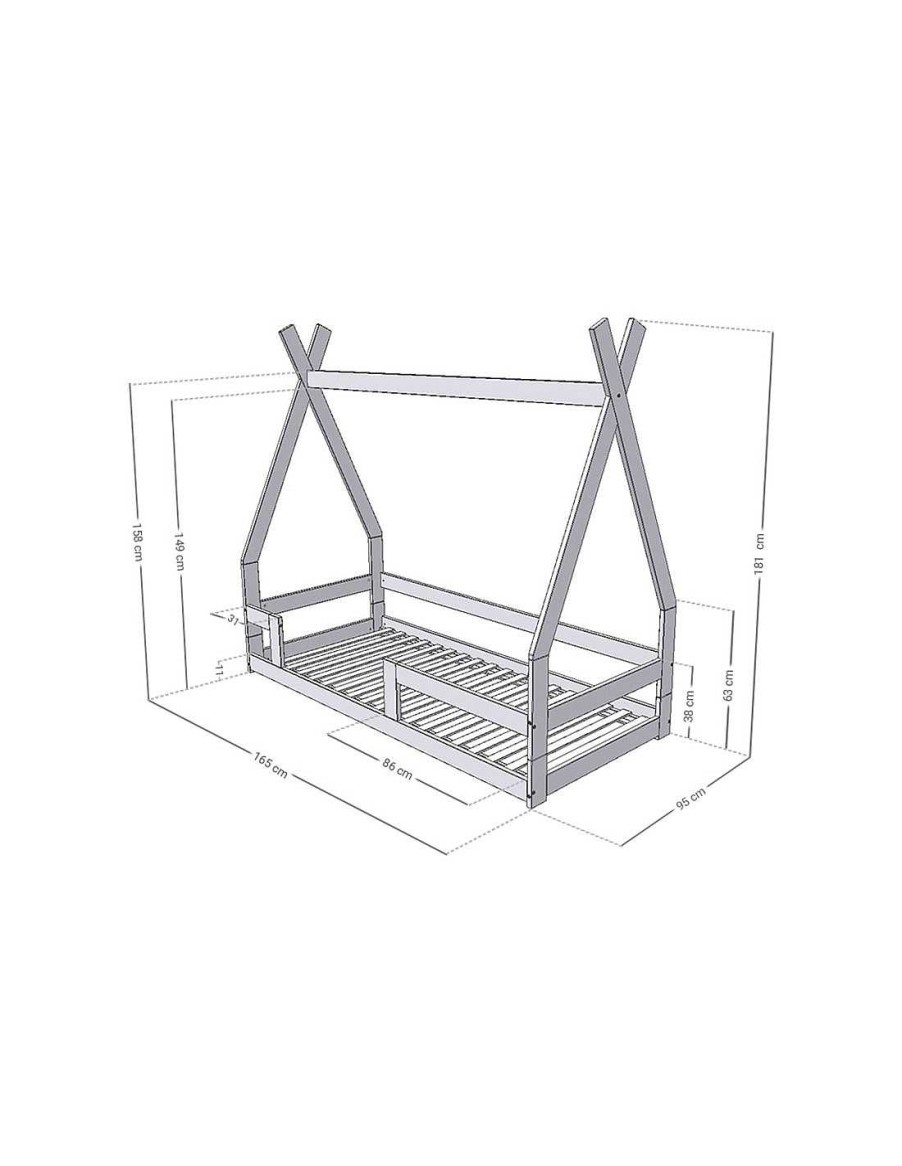 Mobiliario TukiToy | Cama Tipi Montessori Safe Doble Barrera