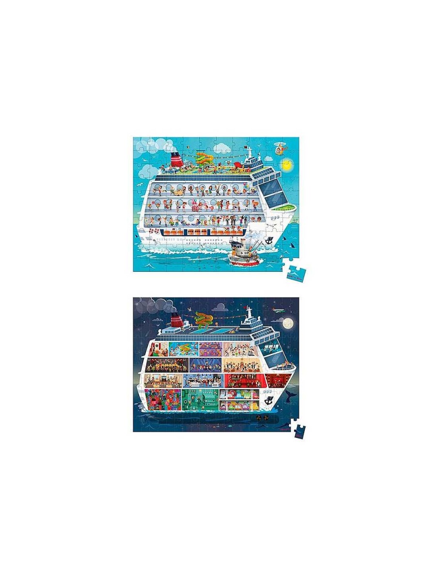 Juegos Y Juguetes Janod Puzzles | Malet N Redondo 2 Puzles Crucero De D A Y Noche - Janod