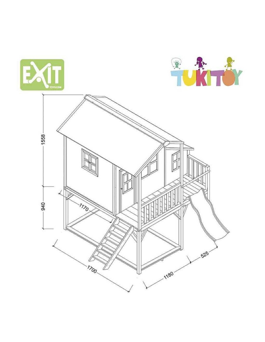 Juegos Aire Libre Exit Toys | Casita De Jard N Con Tobog N Y Arenero Exit Loft 550