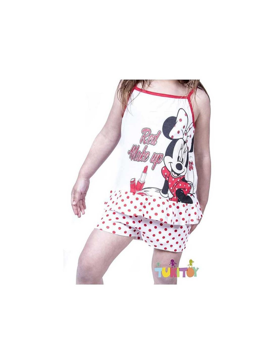 Para El Beb TukiToy | Pijama Minnie Mouse Blanco-Rojo