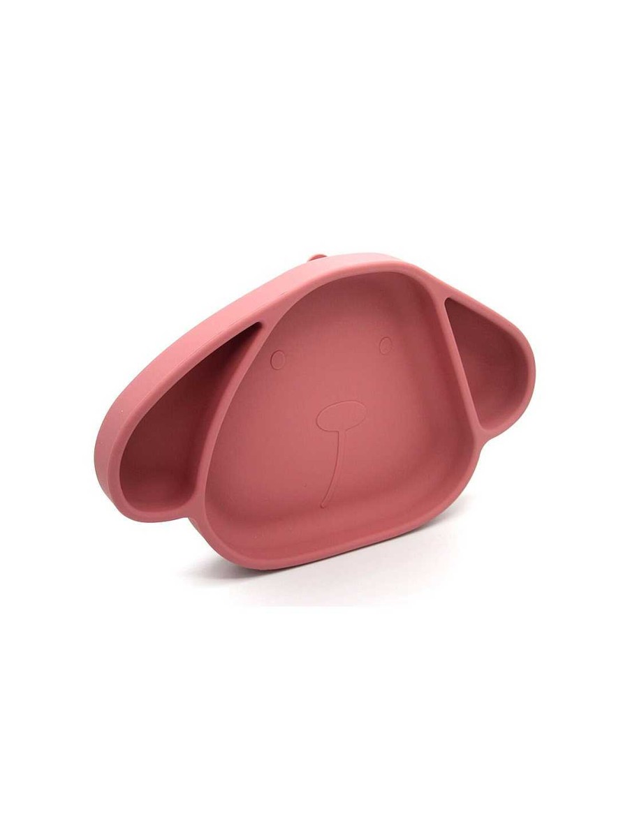 Para El Beb TukiToy | Plato De Silicona Con Ventosa Perrito Milo Rosa