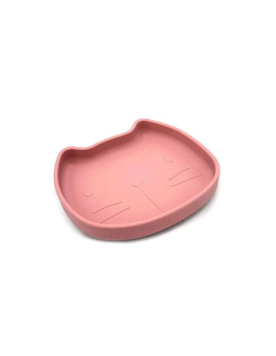 Para El Beb TukiToy | Plato De Silicona Con Ventosa Gatita Pipa Rosa