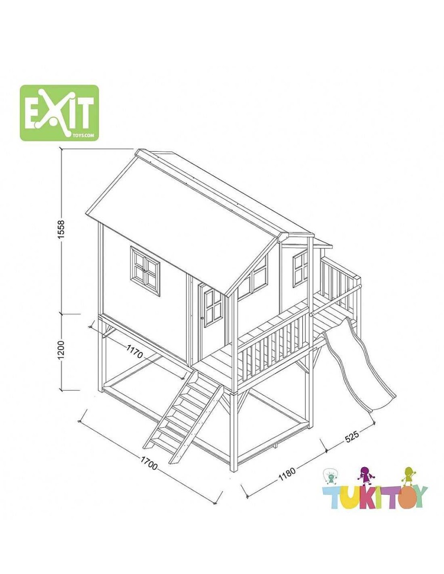 Juegos Aire Libre Exit Toys | Casita De Jard N Con Tobog N Y Arenero Exit Loft 750