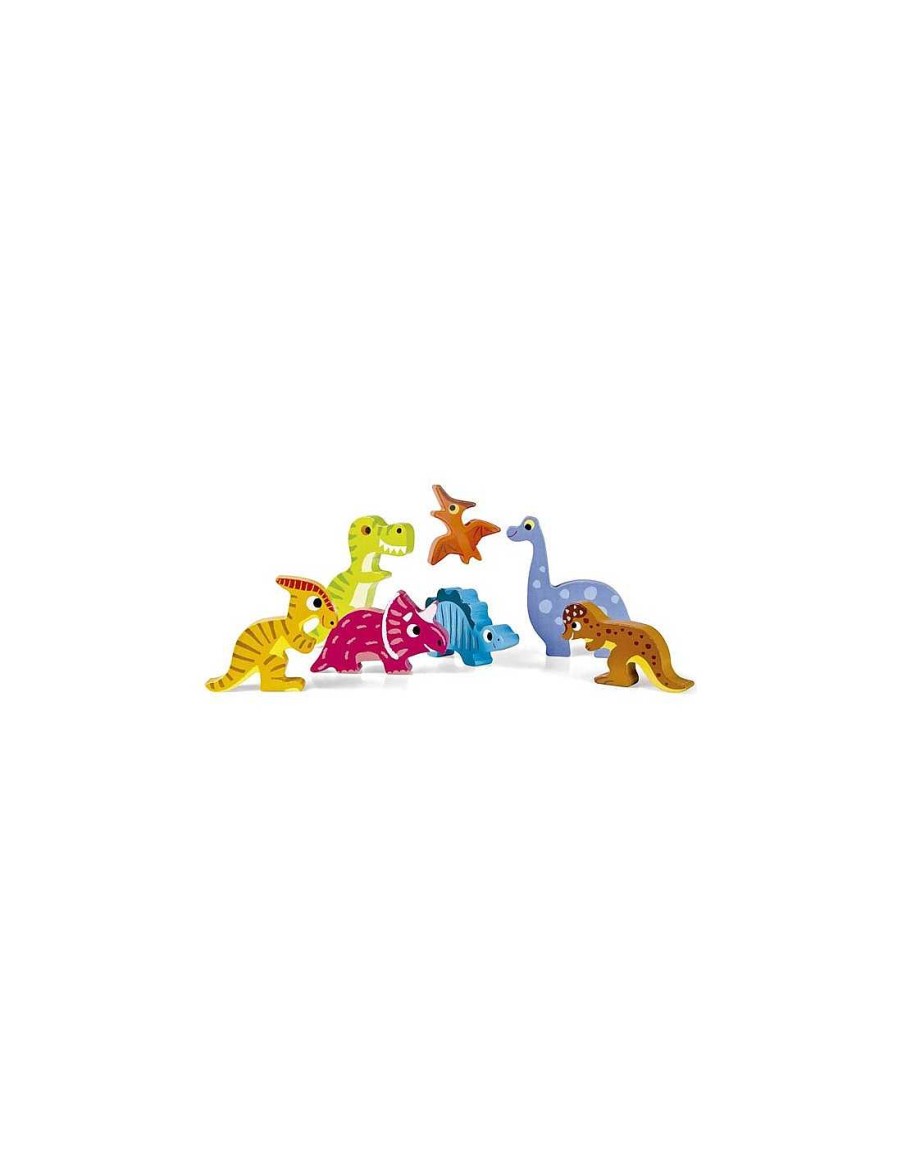 Juegos Y Juguetes Janod Puzzles | Puzzle Madera Encajable: Los Dinosaurios Janod